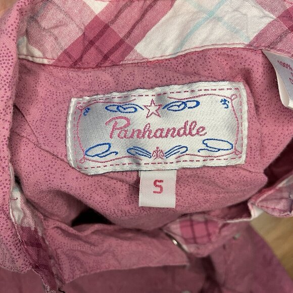 Vintage Panhandle Pearl Snap Shirt Girls Size Small Pink Paisley Cowgirl Western - Picture 5 of 6